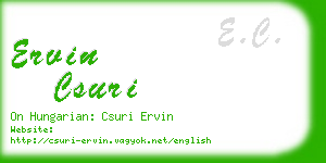 ervin csuri business card